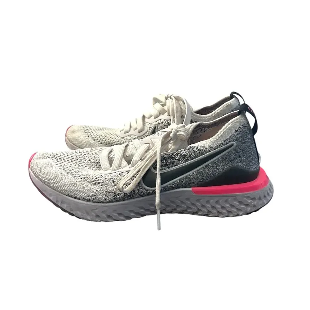 Nike Epic React Flyknit 2 Oreo Pink Punning Women's White 8.5